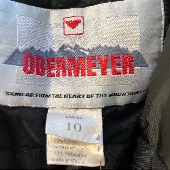 VTG Obermeyer Nell Crop Ski Bomber Jacket Black, Size 10 - Picture 11 of 13